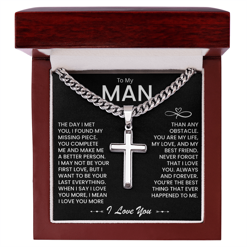 My Man Gift - You Are My Life, My Love and My Best friend - Artisan Cross Necklace