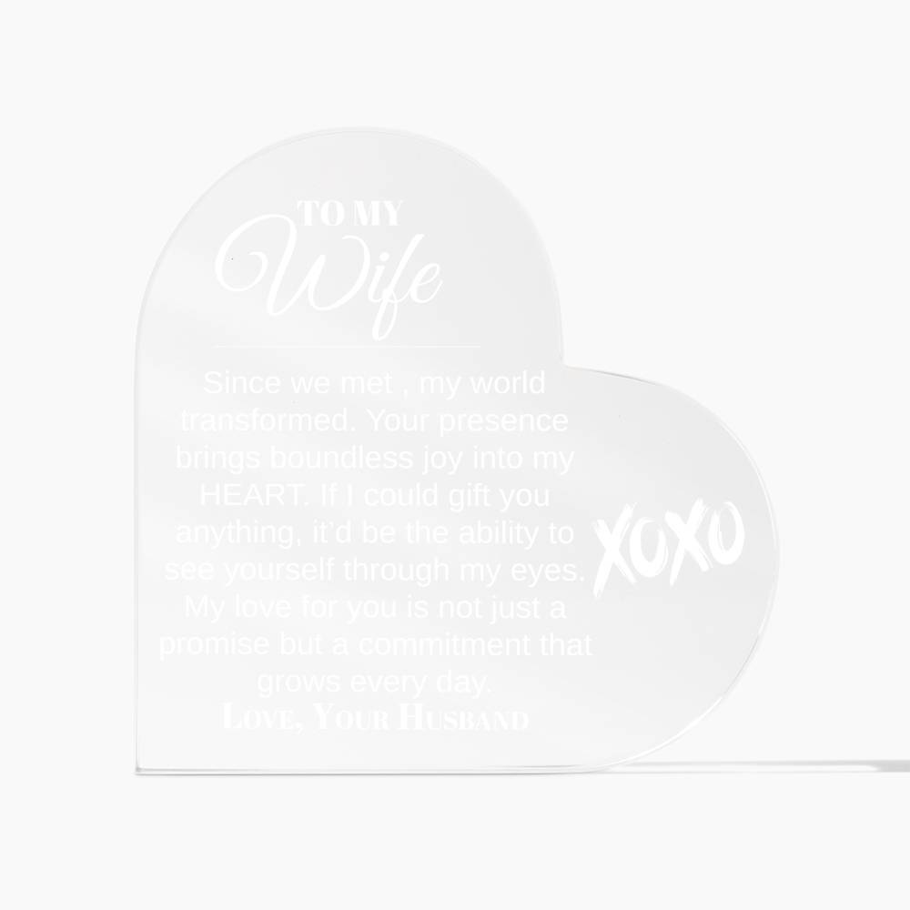 To My Wife | Heart Shaped Acrylic Plaque