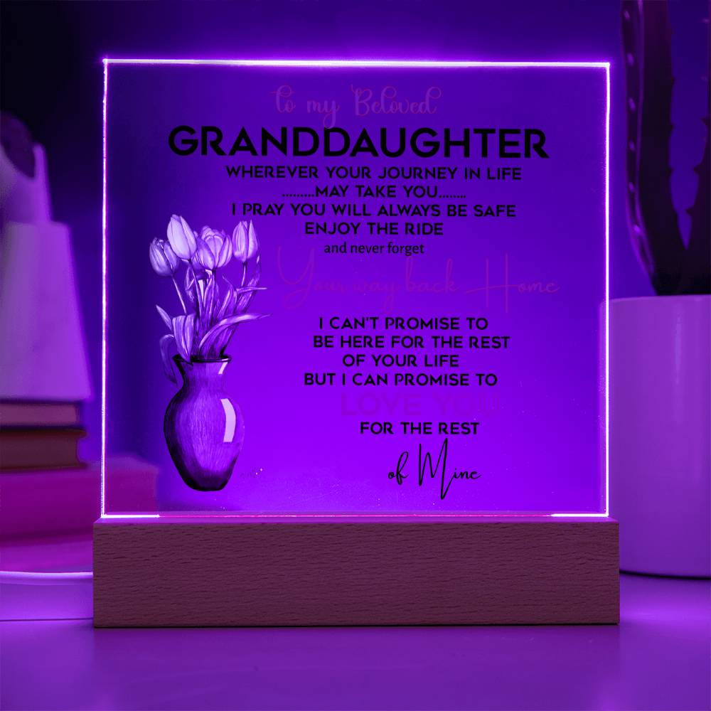 To My Beloved Granddaughter | I Pray You Will Always Be Safe to My Beloved | Acrylic Square Plaque