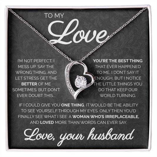To My Love| You're the best thing | Forever Love Necklace