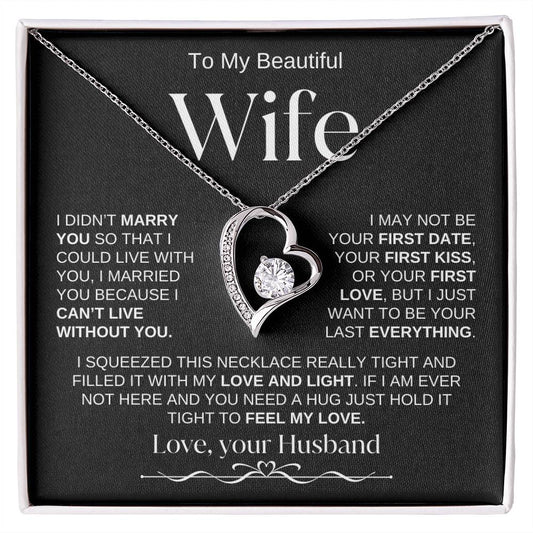 To My Beautiful Wife | Forever Love Necklace - BW1
