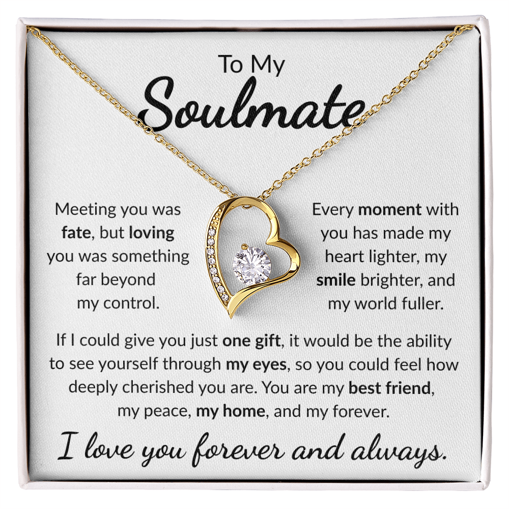 To My Soulmate | Meeting You Was Fate | Forever Love Necklace
