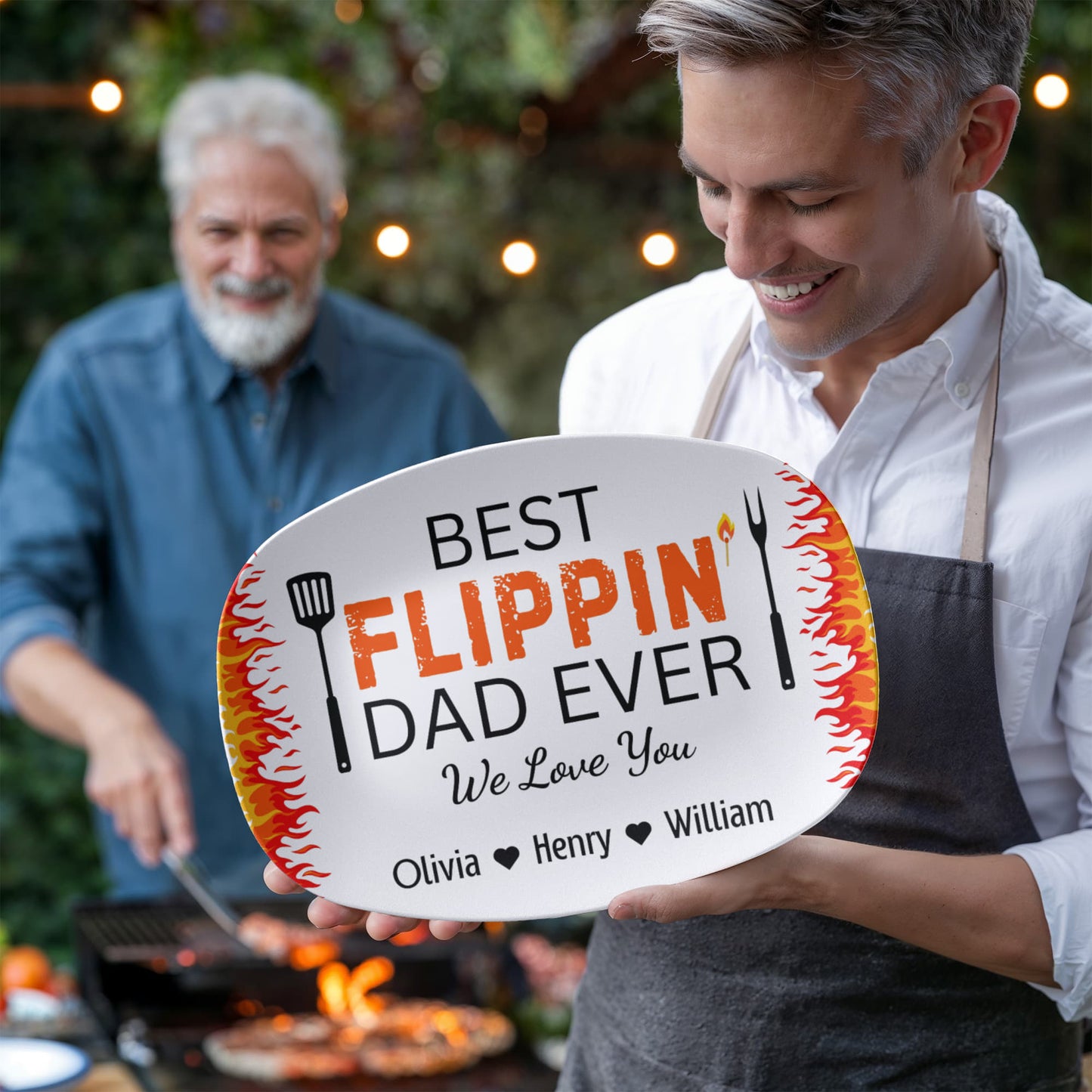 Best Flippin' Dad Personalized BBQ Platter