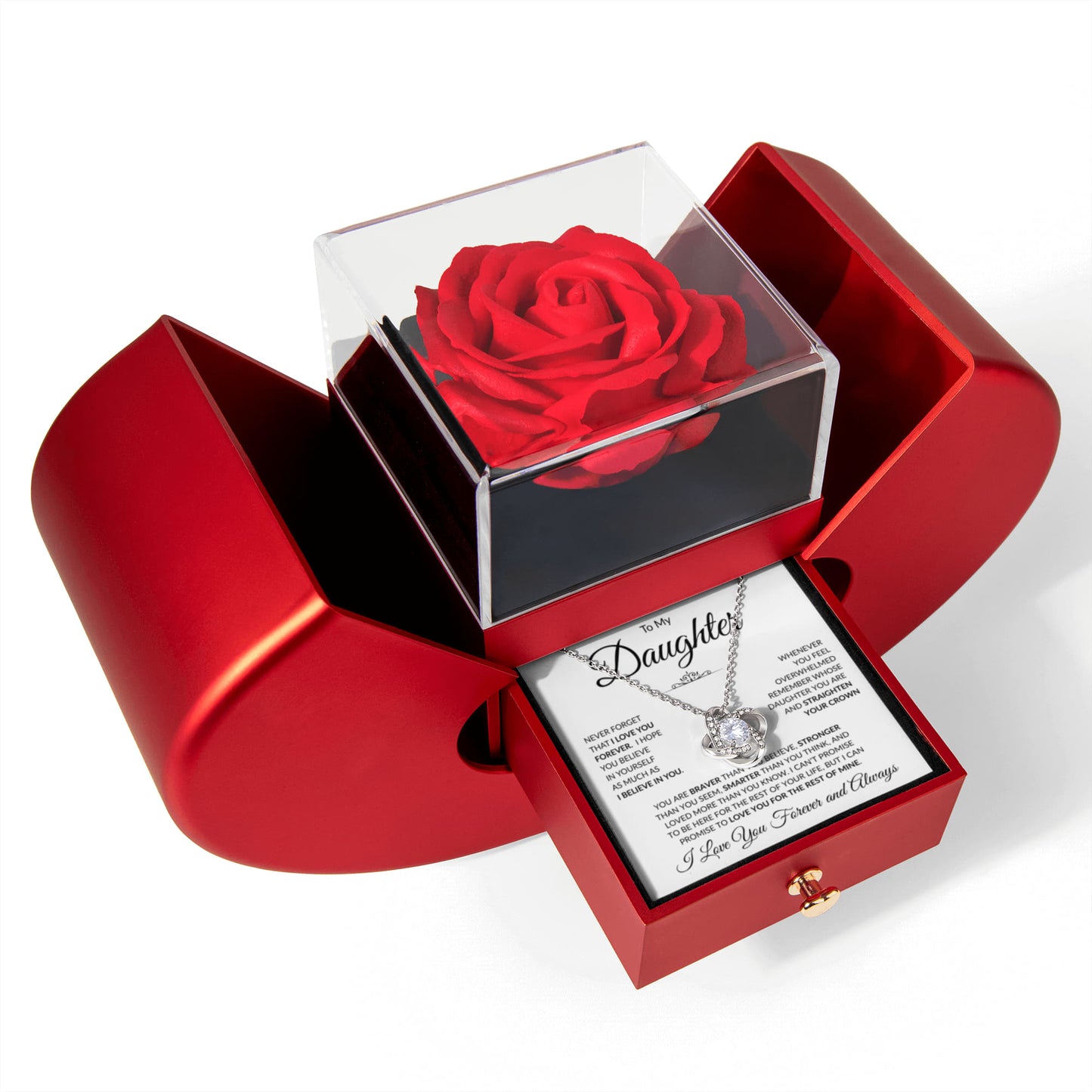 To My Daughter "Never Forget That I Love You" Rose Box