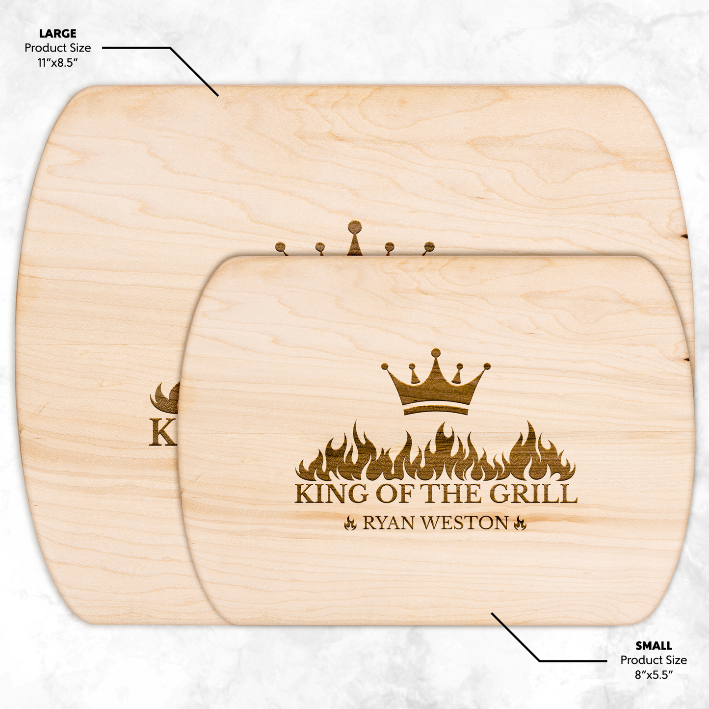 King of The Grill | Personalized Wooden Cutting Board