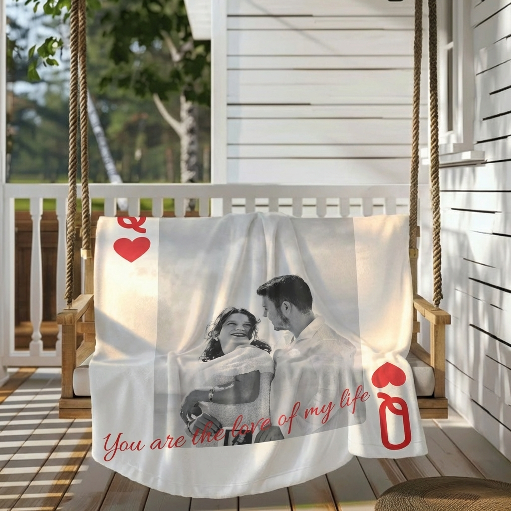 Personalized Photo Blanket for Couples, Love of Life