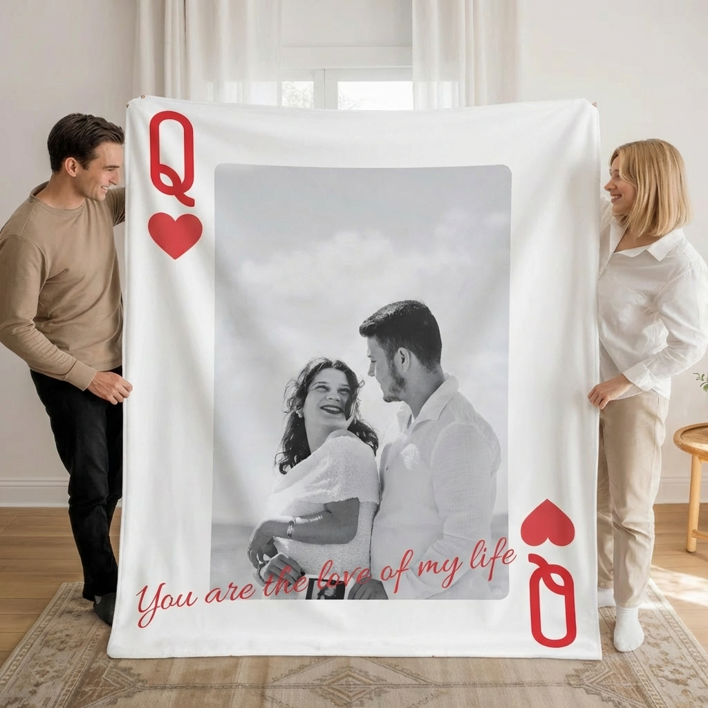 Personalized Photo Blanket for Couples, Love of Life