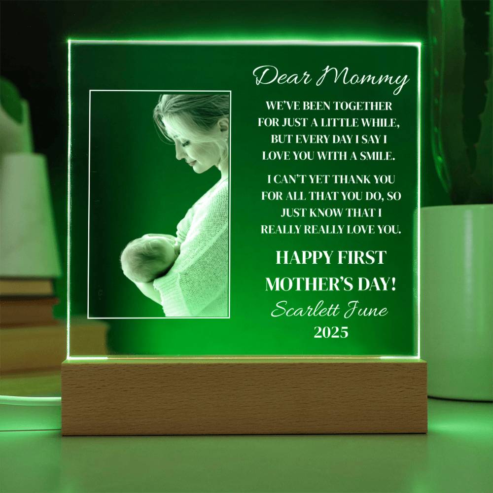 Dear Mommy | Happy First Mother's Day | Personalized Acrylic Plaque