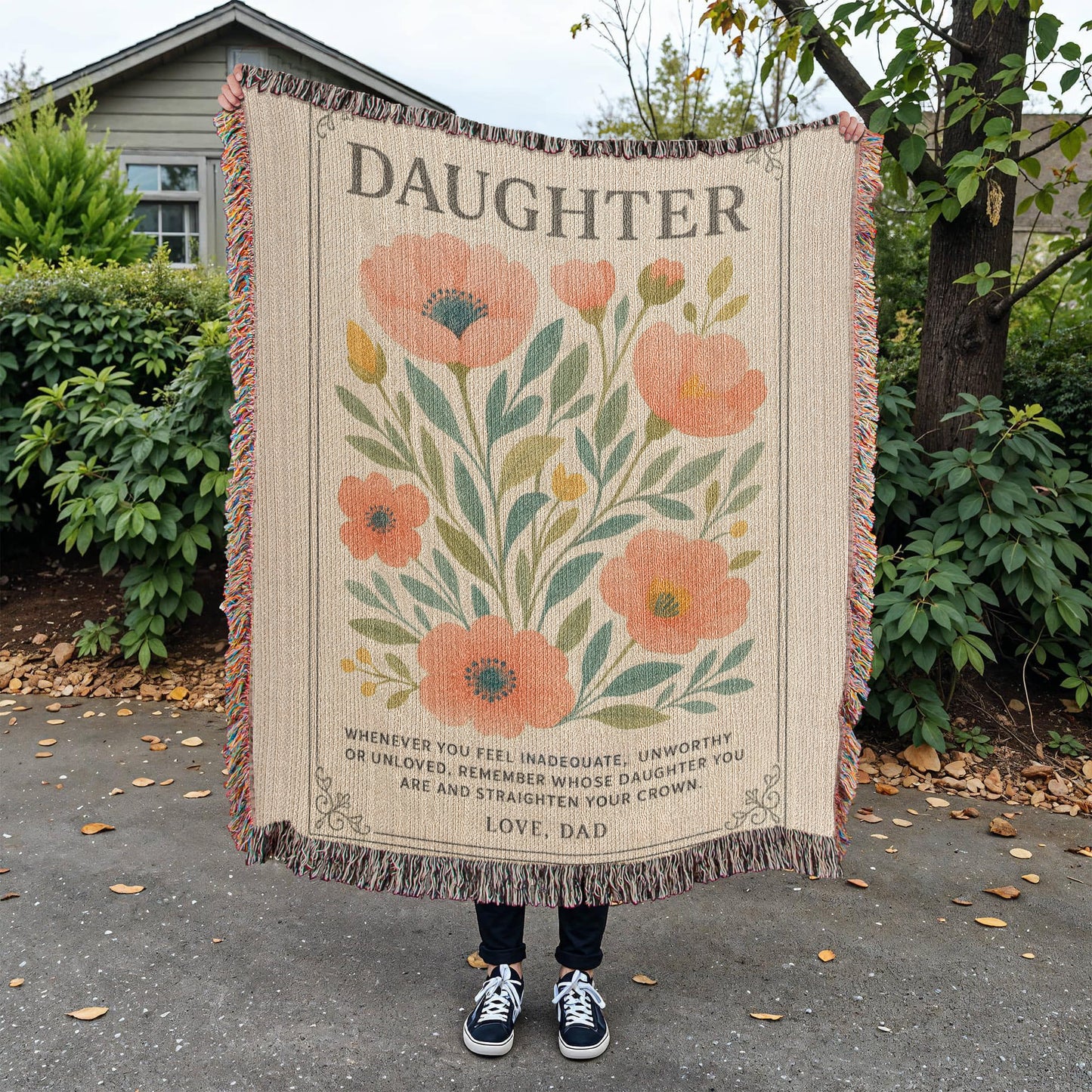 Daughter Love Dad | Heirloom Artwork Woven Blanket