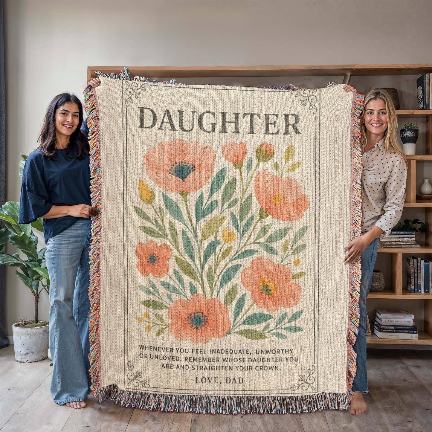 Daughter Love Dad | Heirloom Artwork Woven Blanket