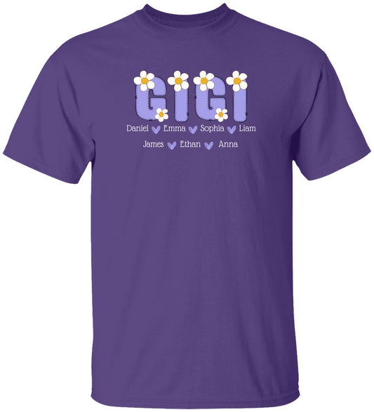 Custom Gigi Daisy Grandkids Mother's Day T-Shirt