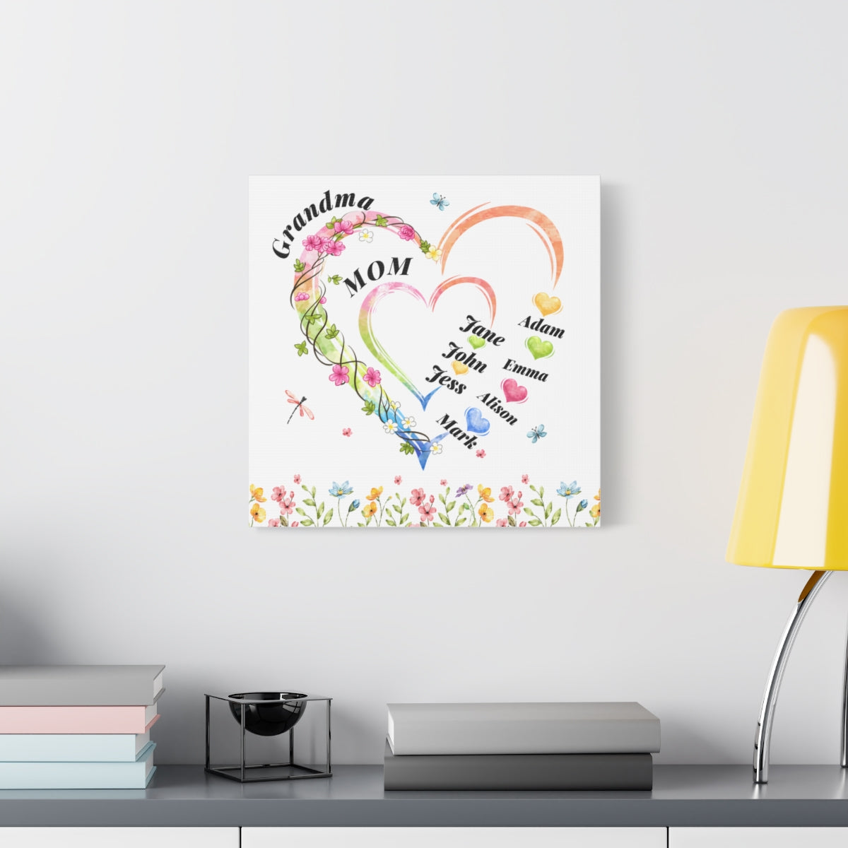 Personalized Grandma Mom Canvas Gift with Kids Names