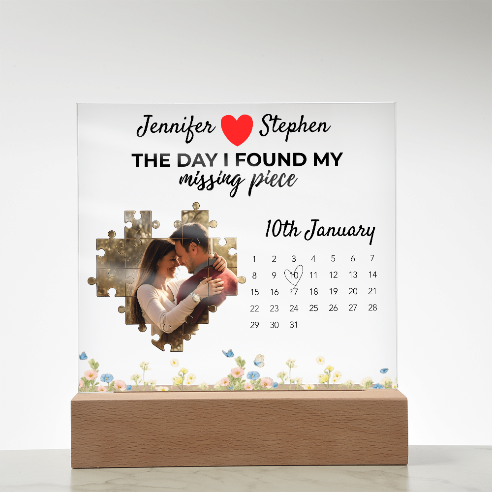 Personalized Couple Acrylic Plaque With LED Light Base