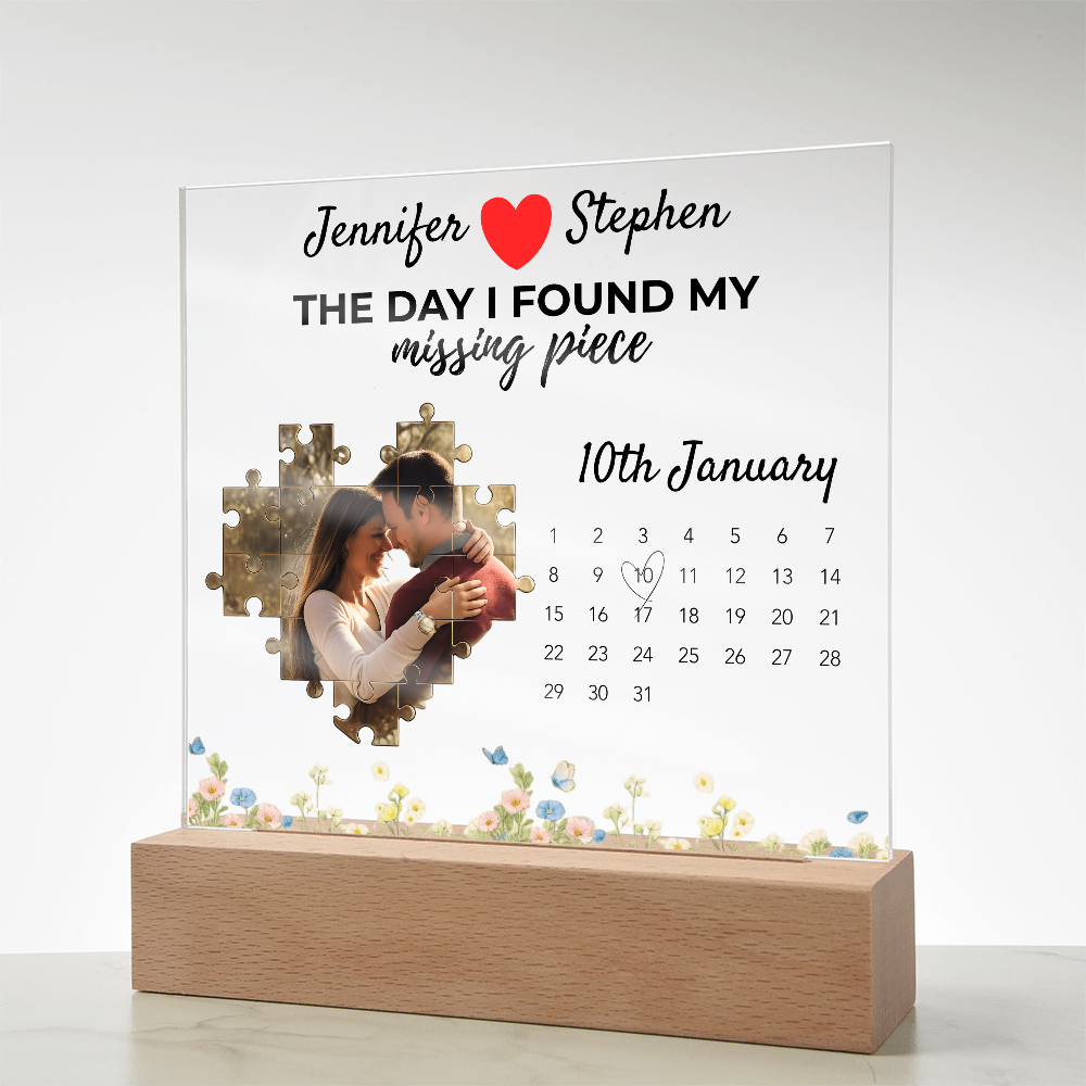 Personalized Couple Acrylic Plaque With LED Light Base