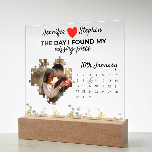 Personalized Couple Acrylic Plaque With LED Light Base