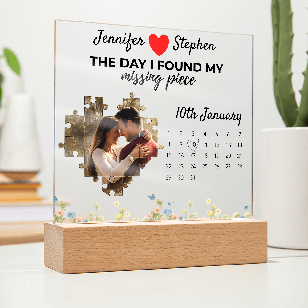 Personalized Couple Acrylic Plaque With LED Light Base