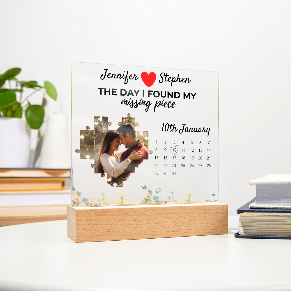 Personalized Couple Acrylic Plaque With LED Light Base