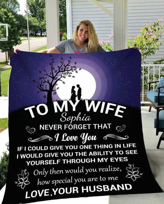 To My Wife | Never Forget | Personalized Blanket