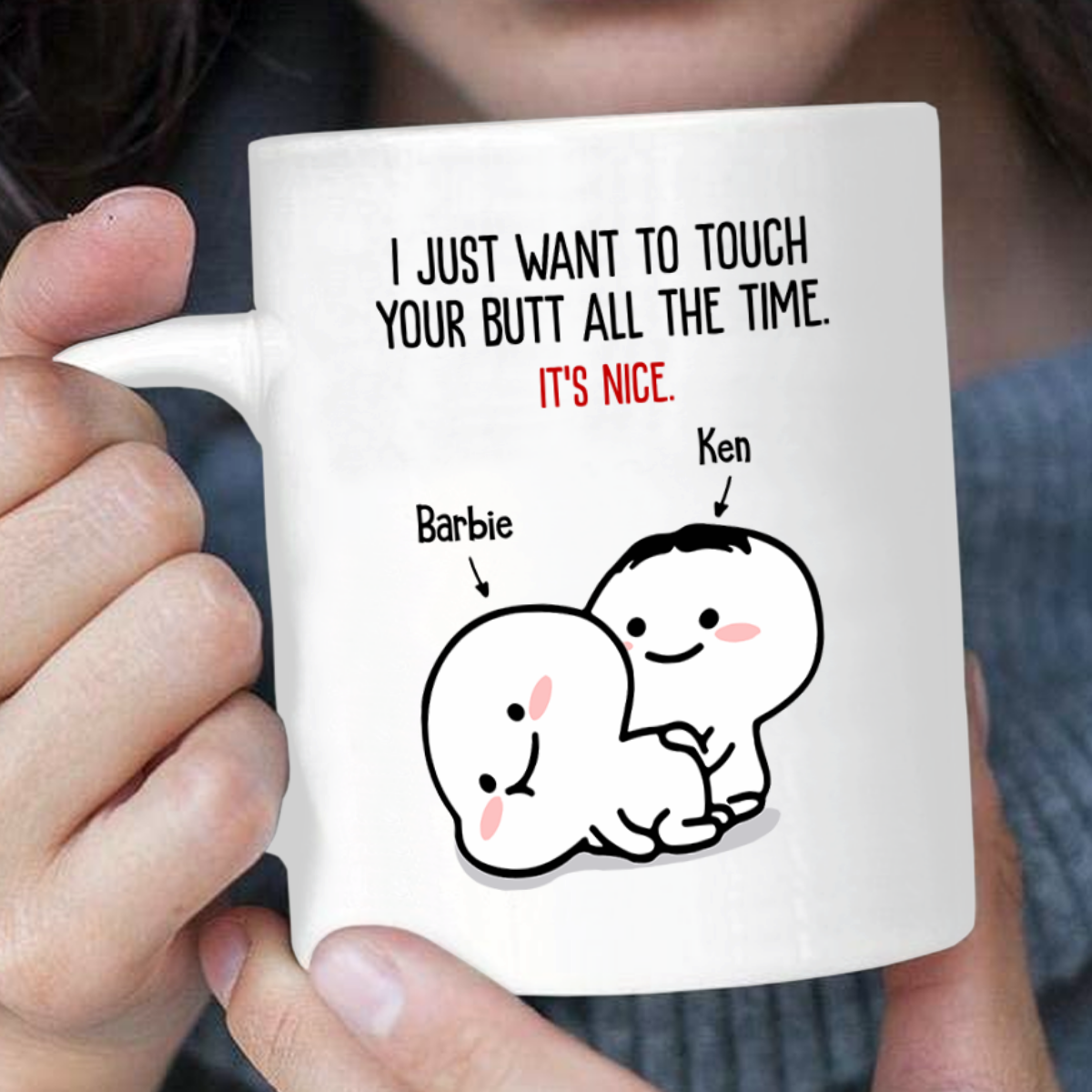 Personalized I Want To Touch Your Butt Coffee Mug