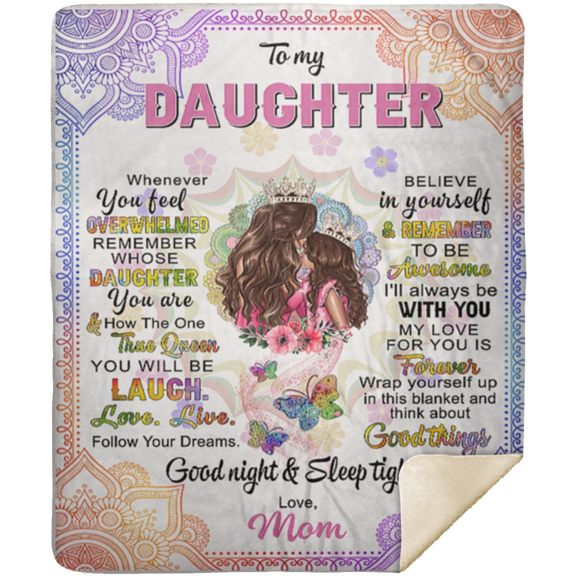 To My Daughter - Whenever You Feel Premium Mink Sherpa Blanket