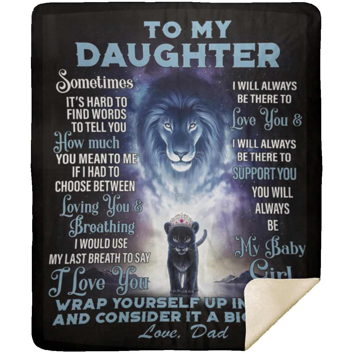 To My Daughter - I Will Always Be There Premium Mink Sherpa Blanket