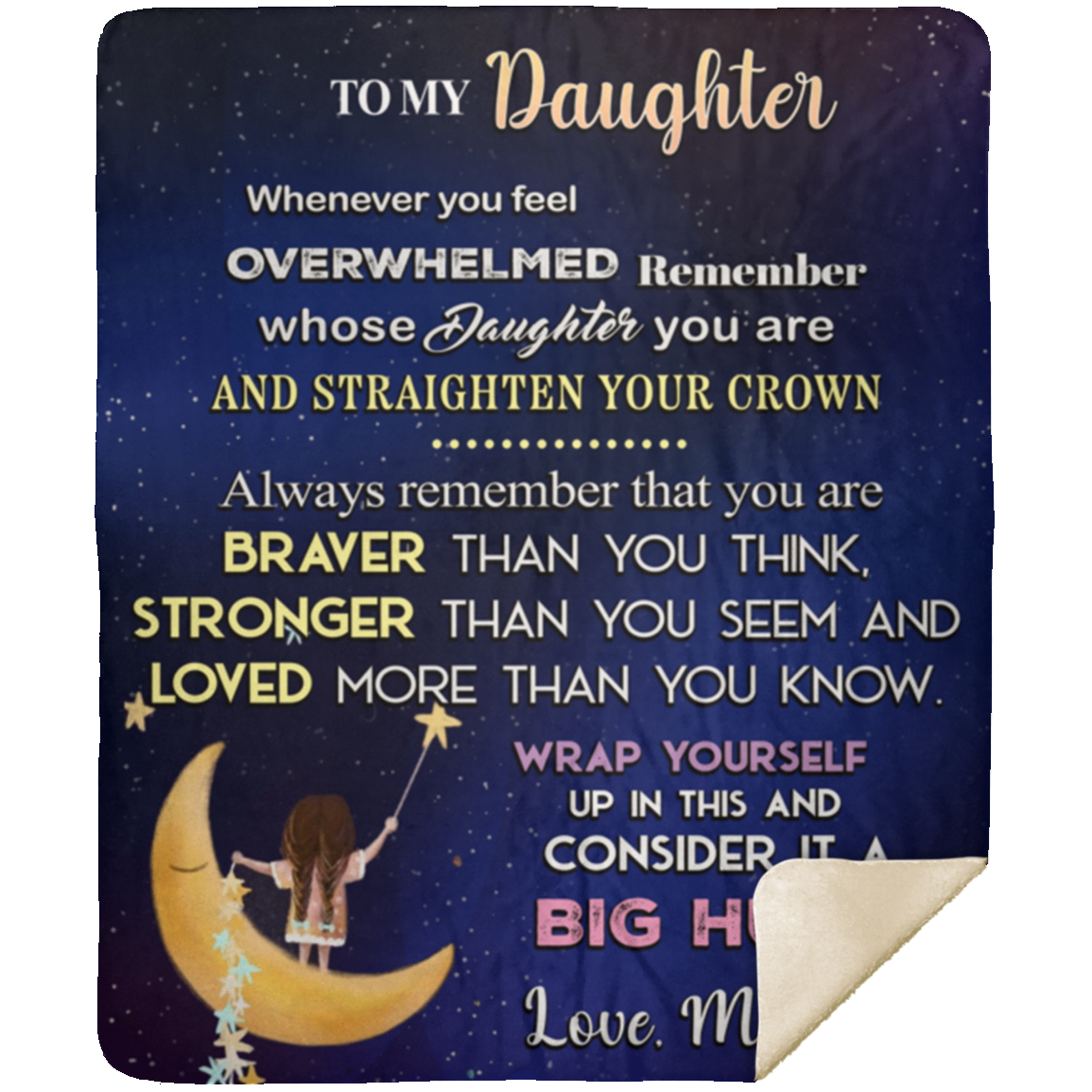 To My Daughter - Straighten Your Crown Premium Mink Sherpa Blanket