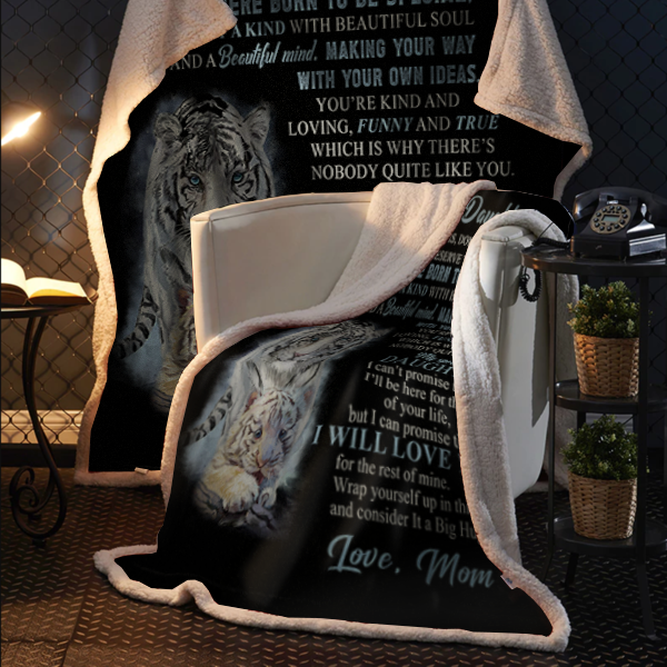 To My Beautiful Daughter - Reach for The Stars Premium Mink Sherpa Blanket 50x60