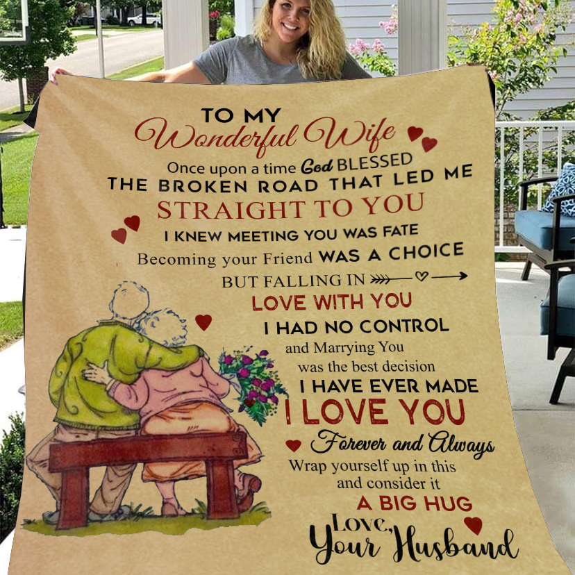 To My Wonderful Wife - Once Upon a Time Premium Mink Sherpa Blanket 50x60