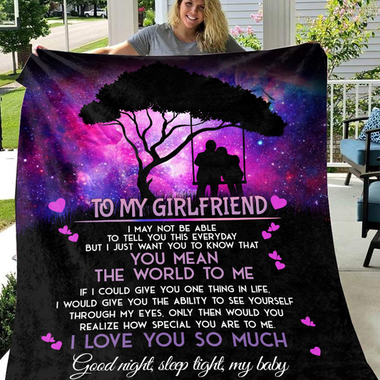To My Girlfriend - I May Not Be Premium Mink Sherpa Blanket 50x60