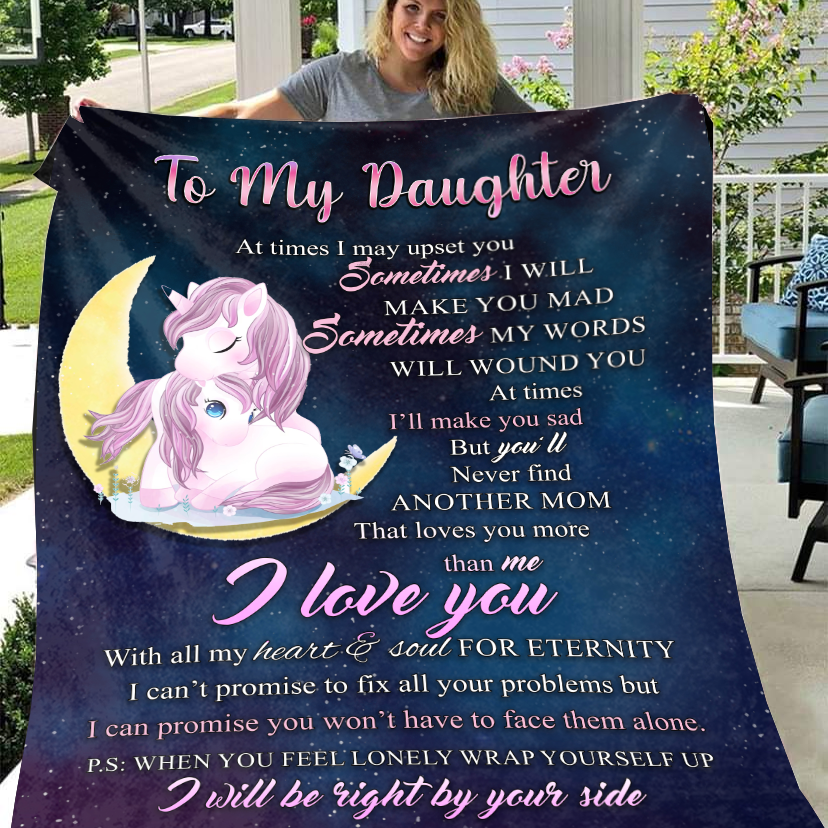 To My Daughter - I Love You Premium Mink Sherpa Blanket