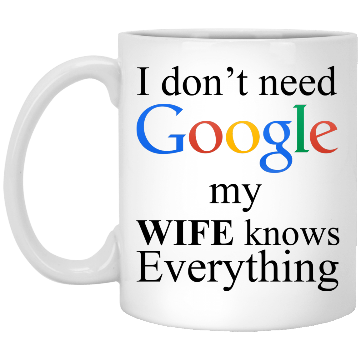 I Don't Need Google My Wife Knows Everything Mug