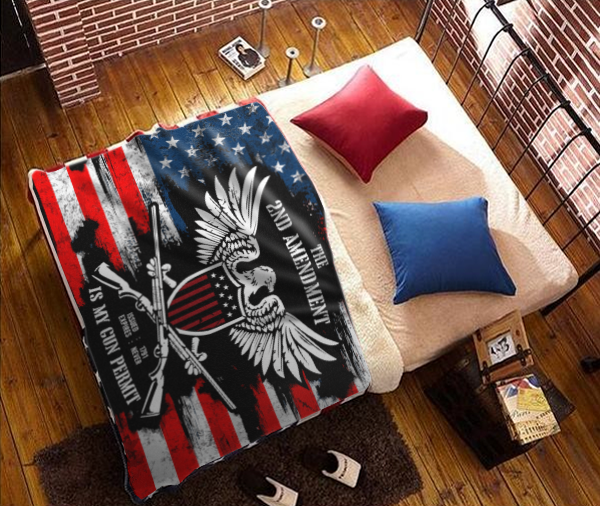 Its my Gun Permit 2nd Amendment Flag Blanket