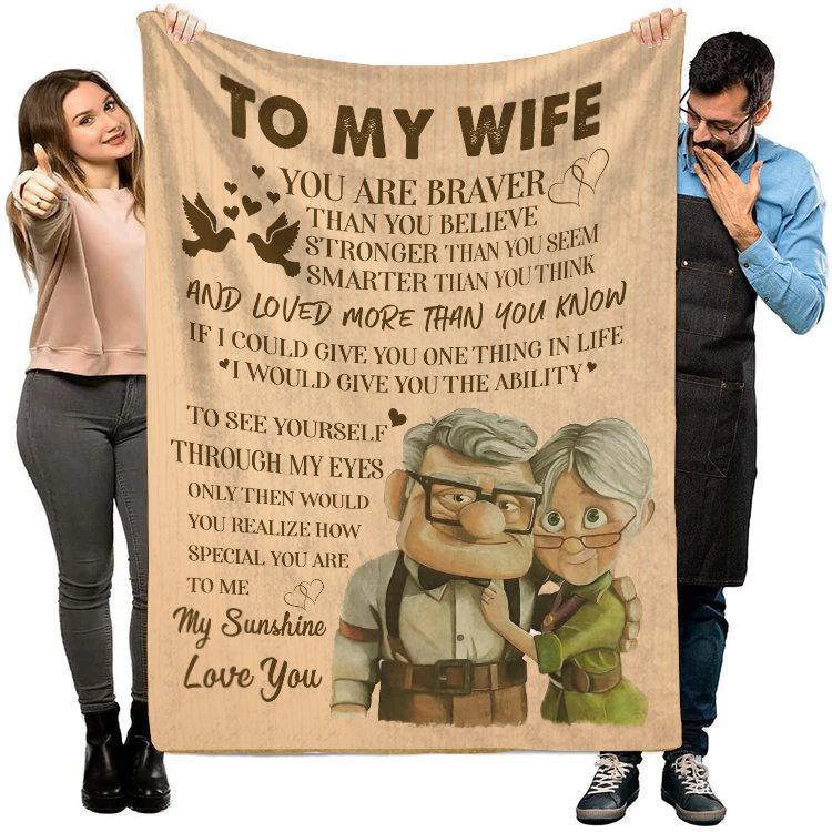 To My Wife - You Are Braver Premium Mink Sherpa Blanket 50x60