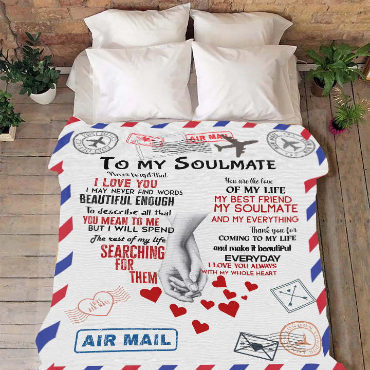 To My Soulmate - My Best Friend Premium Mink Sherpa Blanket 50x60