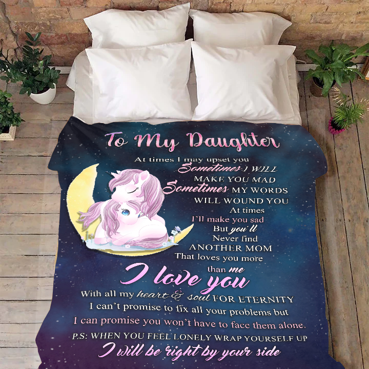 To My Daughter - I Love You Premium Mink Sherpa Blanket