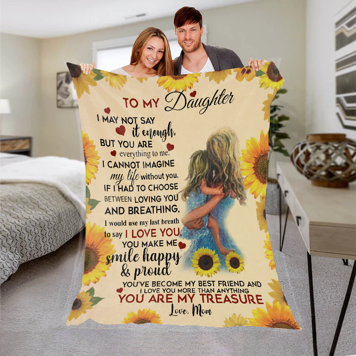 To My Daughter - You Are My Treasure Premium Mink Sherpa Blanket 50x60