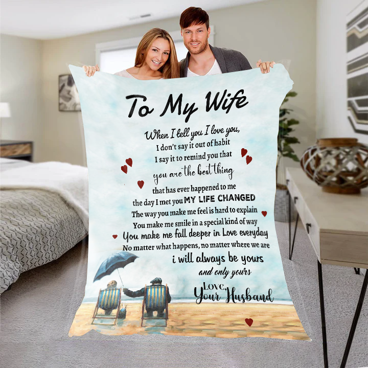 To My Wife - My Life Changed Premium Mink Sherpa Blanket