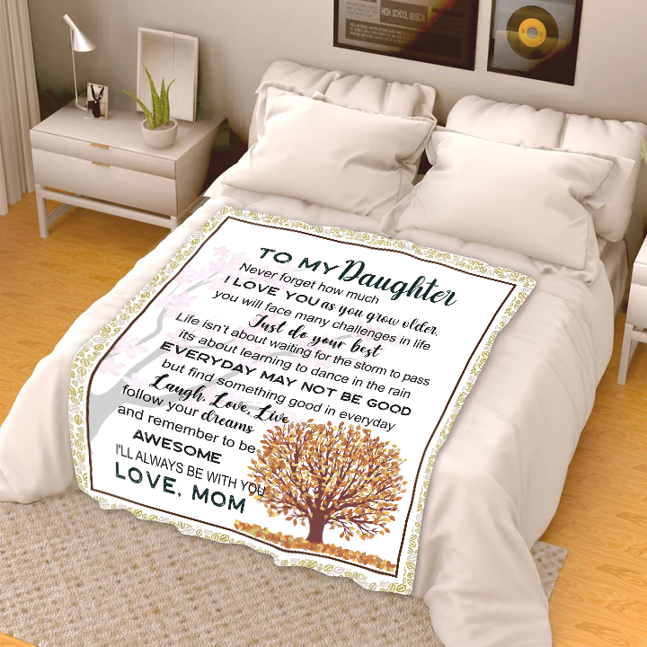 To my Daughter - I'll Always Be With You Premium Mink Sherpa Blanket 50x60