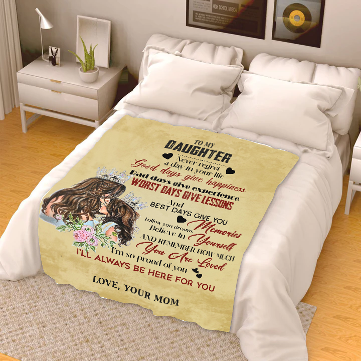 To My Daughter - Never Regret Premium Mink Sherpa Blanket 50x60