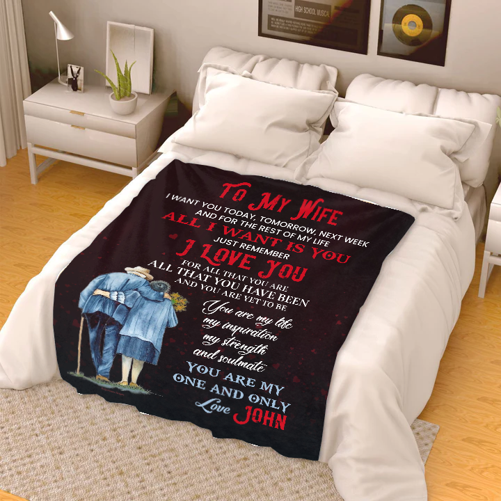 To my Wife - I Want You Personalized Premium Mink Sherpa Blanket 50x60
