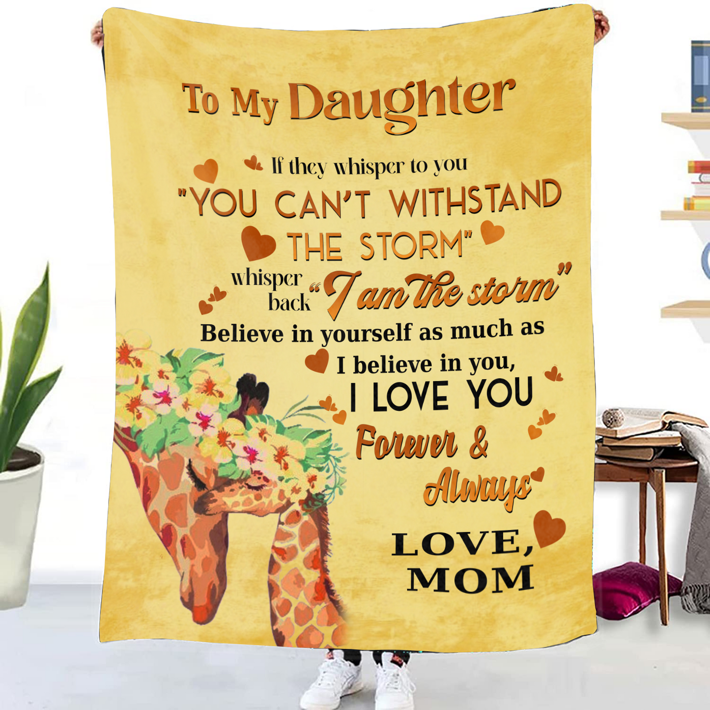 To My Daughter - Believe in Yourself Premium Mink Sherpa Blanket 50x60