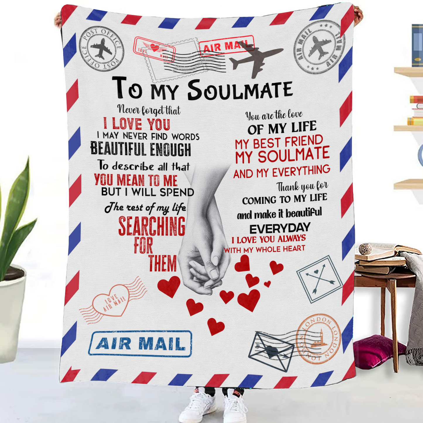 To My Soulmate - My Best Friend Premium Mink Sherpa Blanket 50x60
