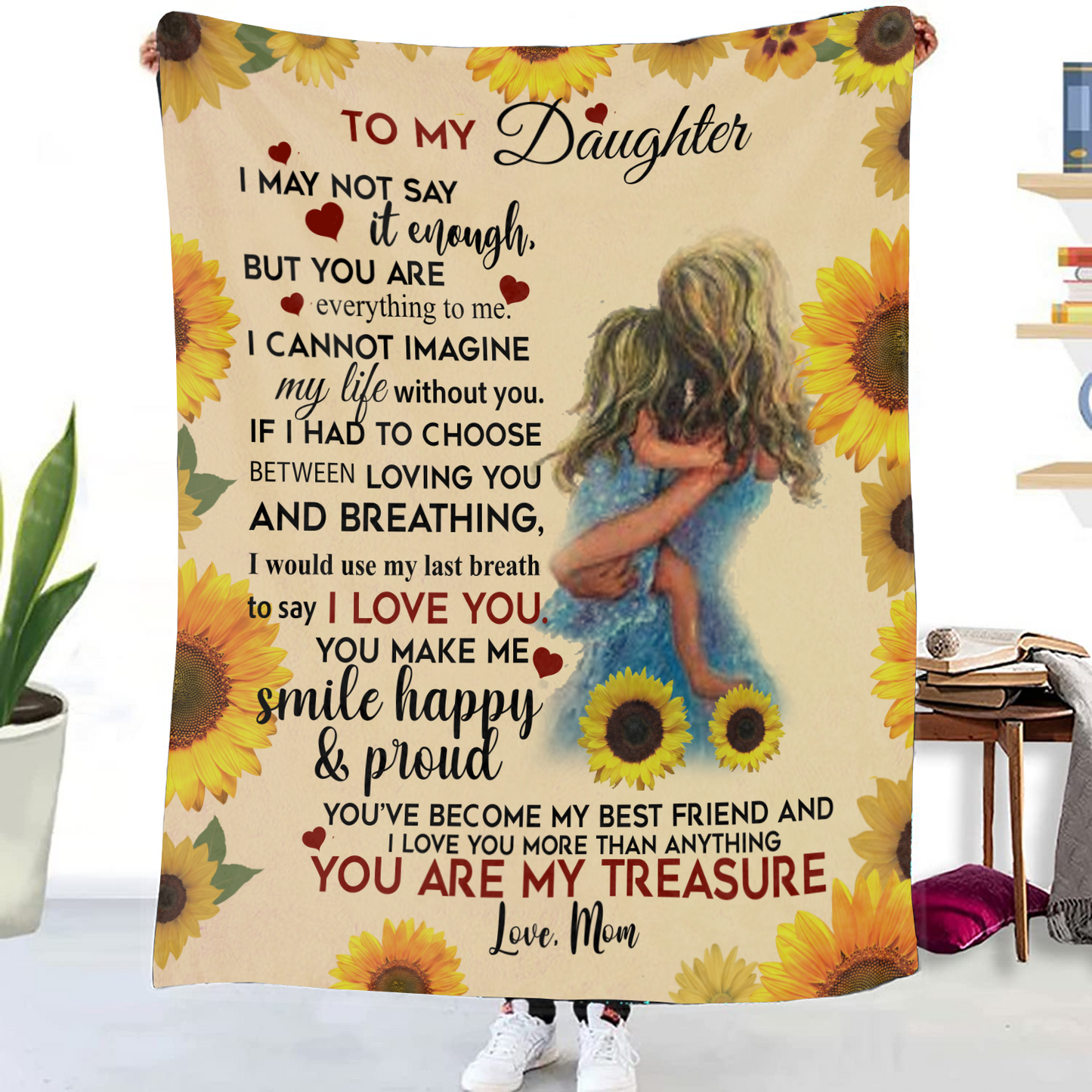 To My Daughter - You Are My Treasure Premium Mink Sherpa Blanket 50x60
