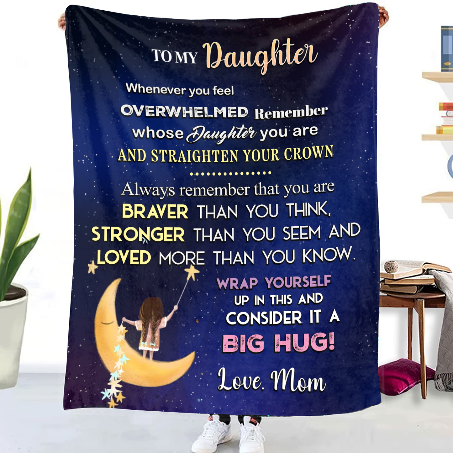 To My Daughter - Straighten Your Crown Premium Mink Sherpa Blanket