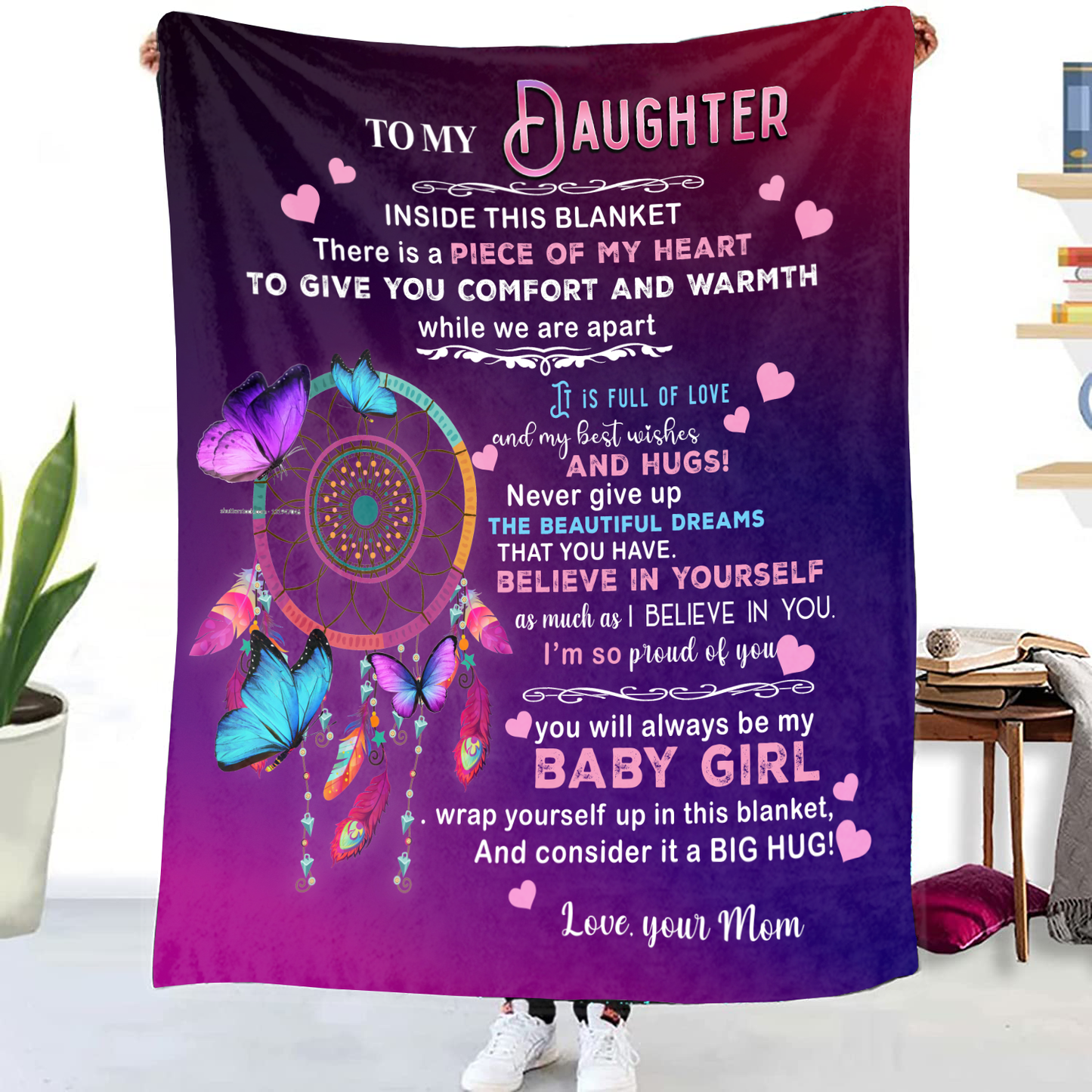 To My Daughter - I Believe In You Premium Mink Sherpa Blanket