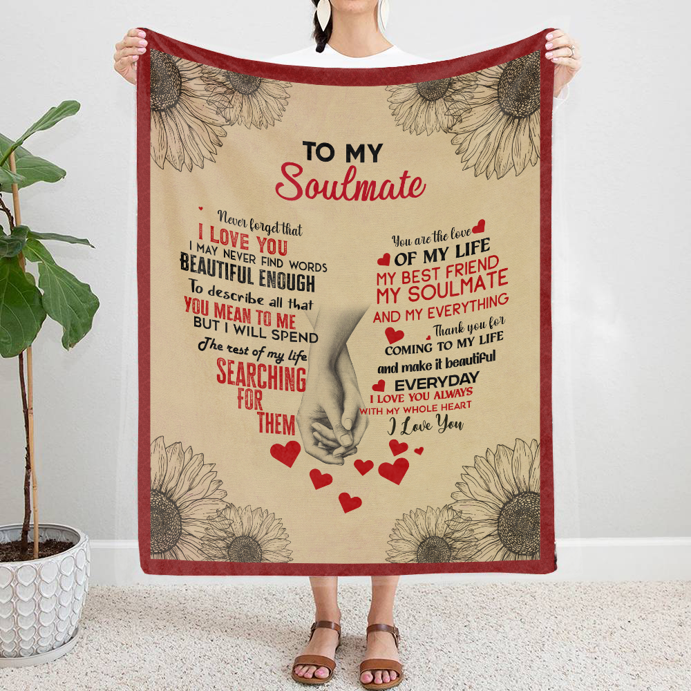 To My Soulmate - The Love of My Life Premium Mink Sherpa Blanket 50x60