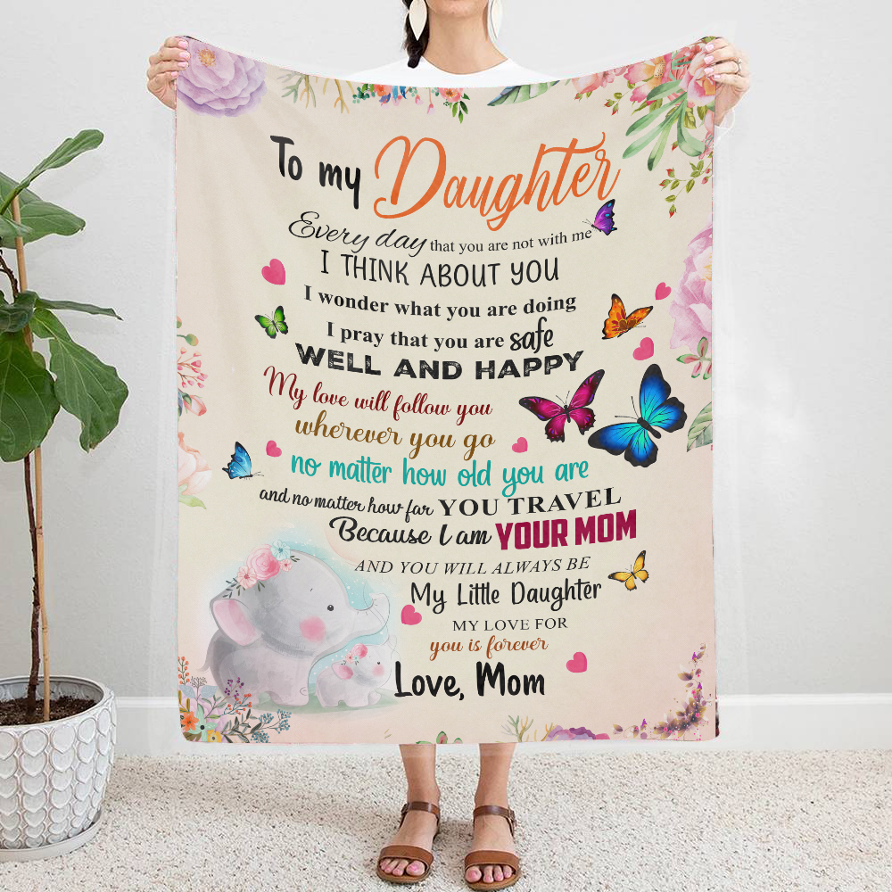 To My Daughter - I Think About You Premium Mink Sherpa Blanket
