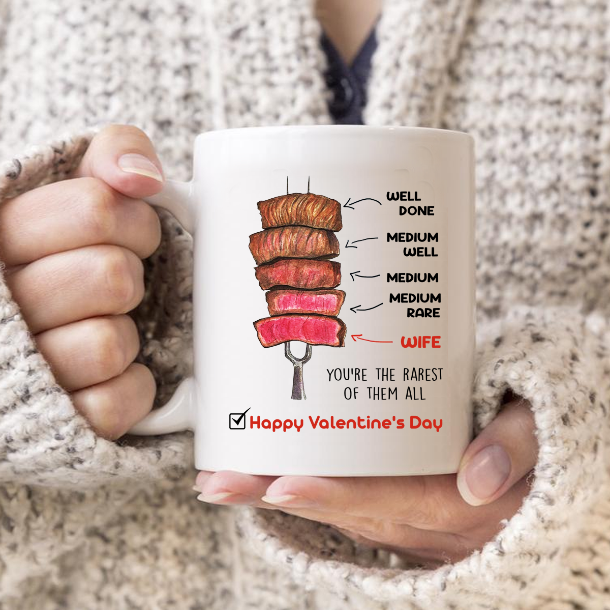 Wife You're The Rarest Of Them All - Happy Valentine's Day Mug