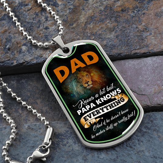 Dad Knows A Lot (Luxury Dog Tag)