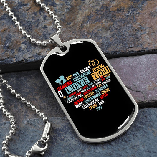 To My Wife | I Love You (Dog Tag)